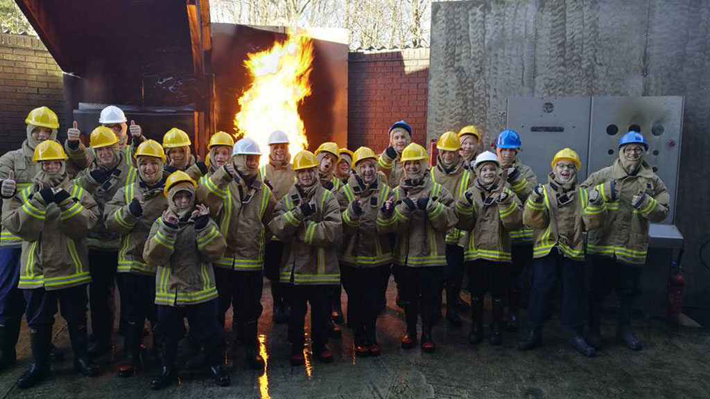 Sea Cadets at the fire school