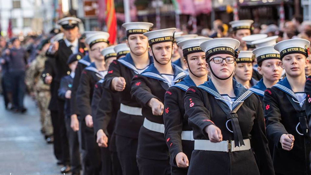 Sea Cadets marching