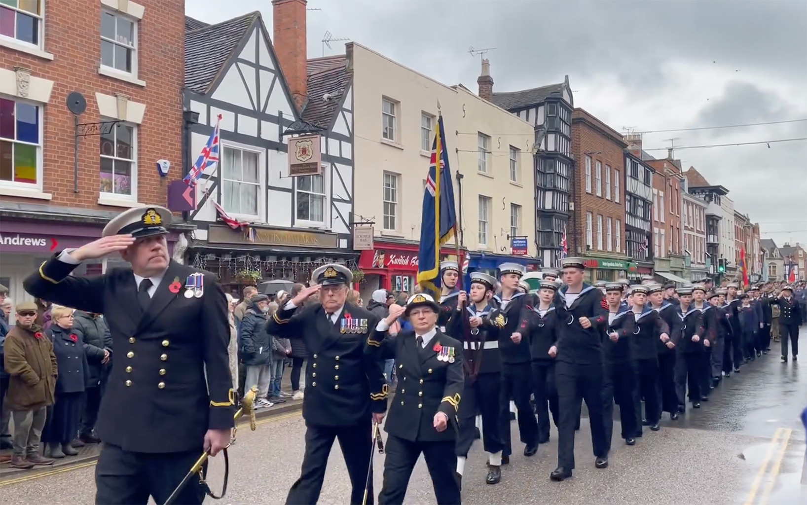 Cadets marching at Tewkesbury Remembrance parade