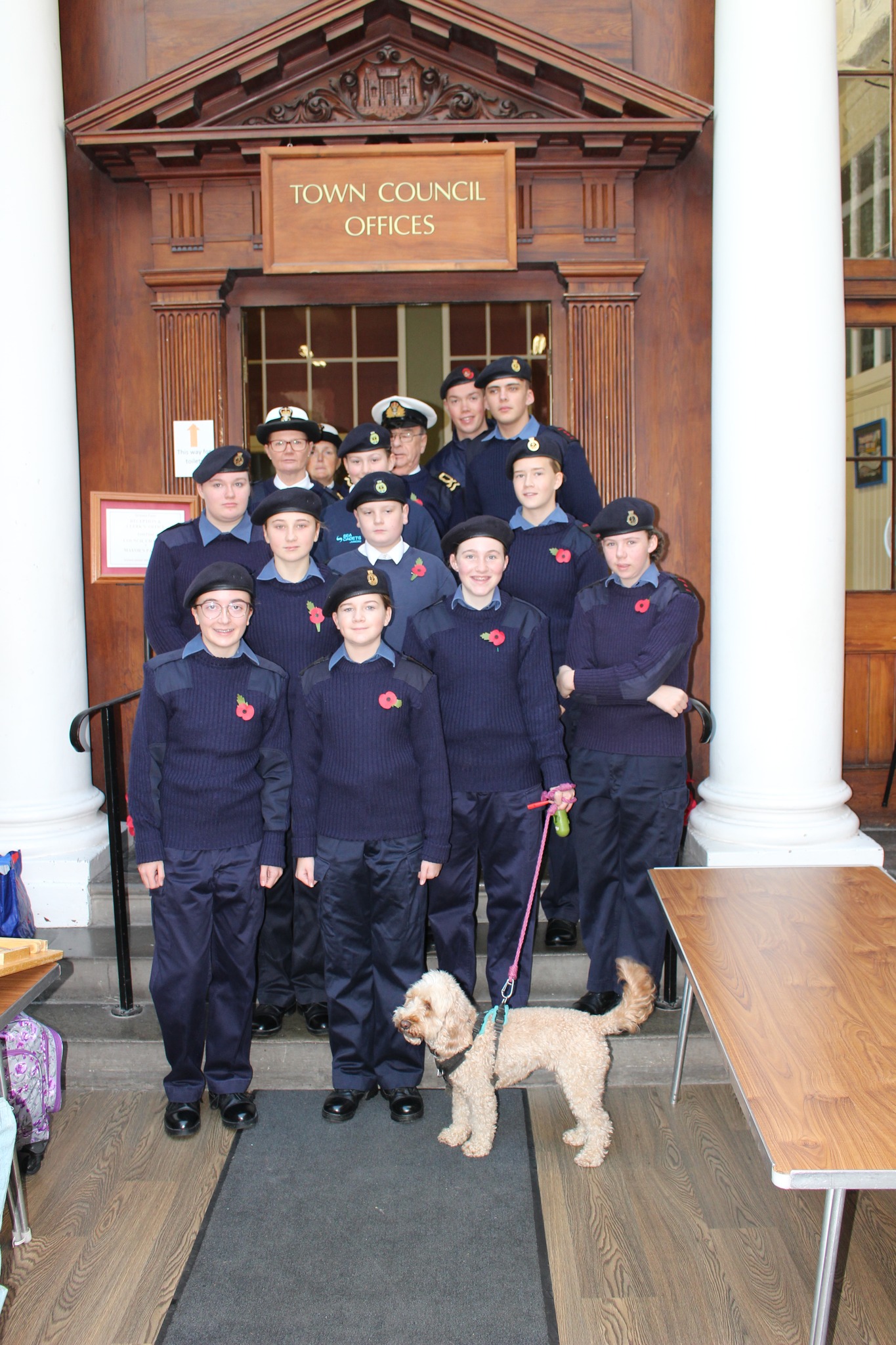 Some of the cadets who sold poppies.